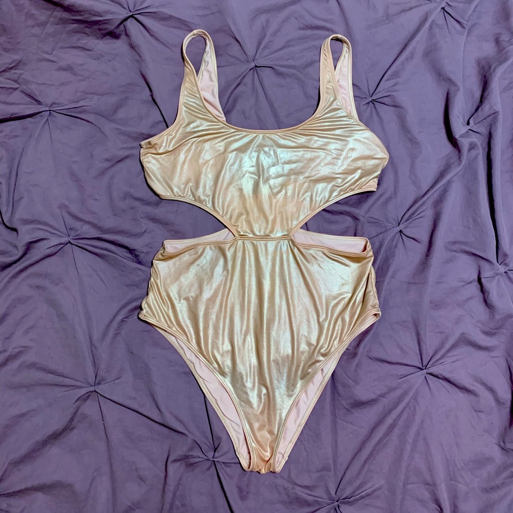 American eagle aerie metallic one piece swim suit